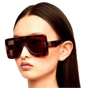 Loewe FLAWLESS Anagram Mask Sunglasses Havana resin